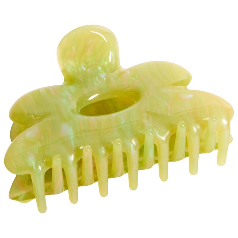 Flower Hair Claw Clip in Jade Swirl