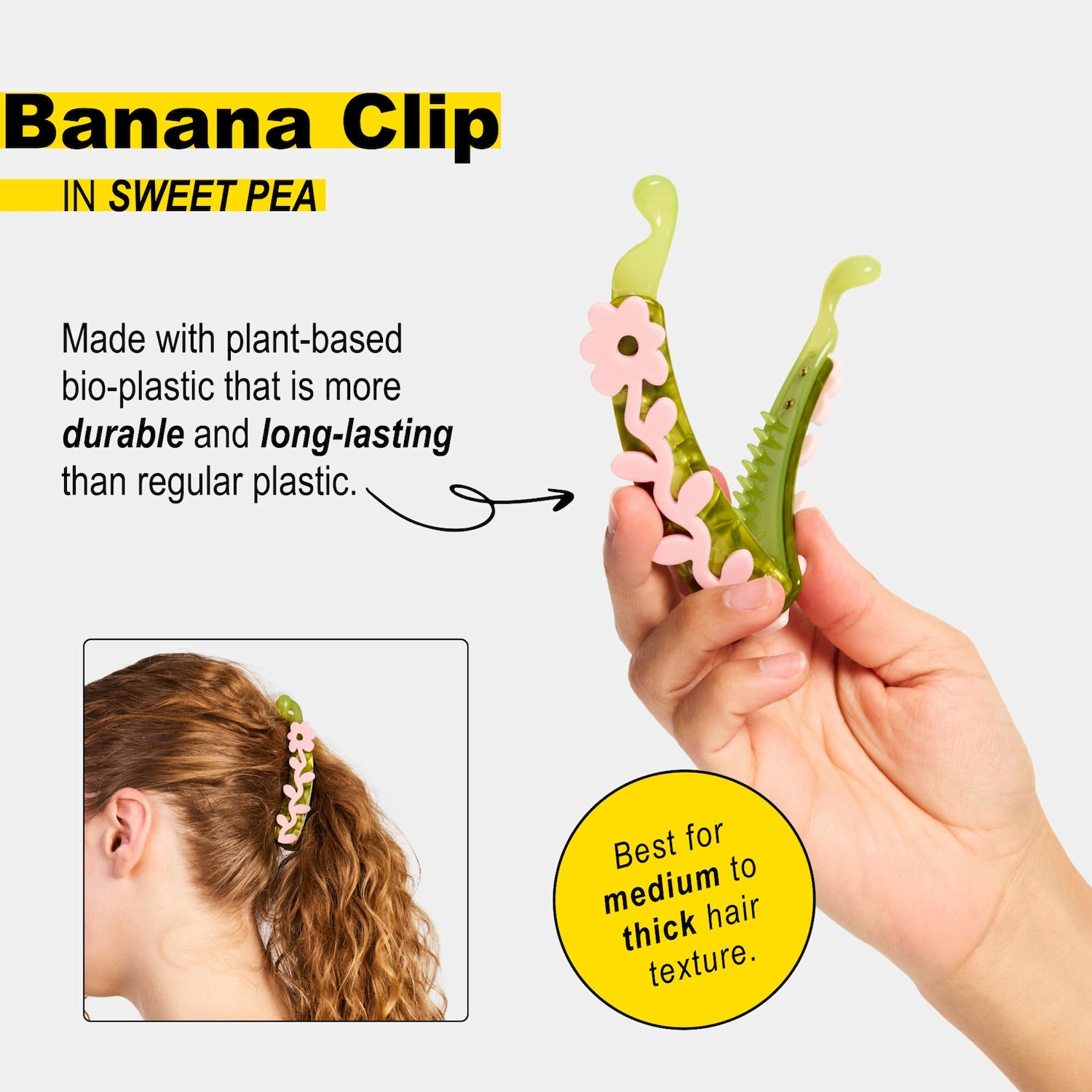 Medium Banana Hair Clip in Sweet Pea - Chunks | Sephora