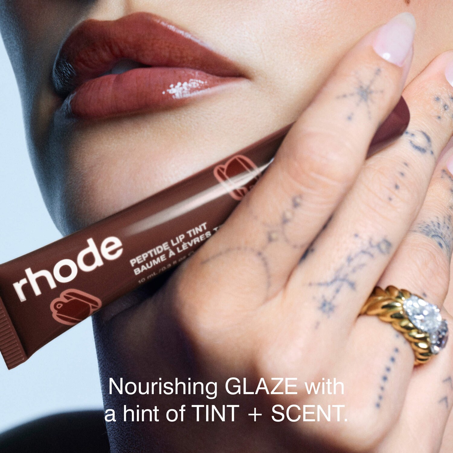 Limited Edition Scented Peptide Lip Tint Nourishing Glaze - rhode