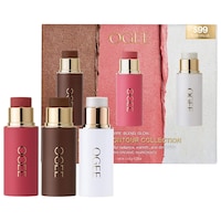 Ogee - Crystal Contour Collection - Cream Bronzer Blush and Highlighter Set