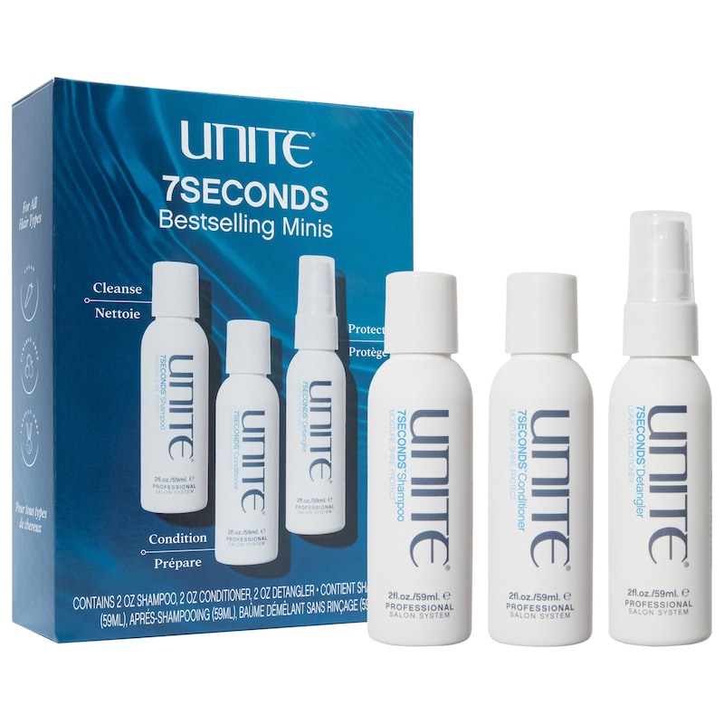 7SECONDS Mini Shampoo, Conditioner, Detangling Leave-In Conditioner Value Set