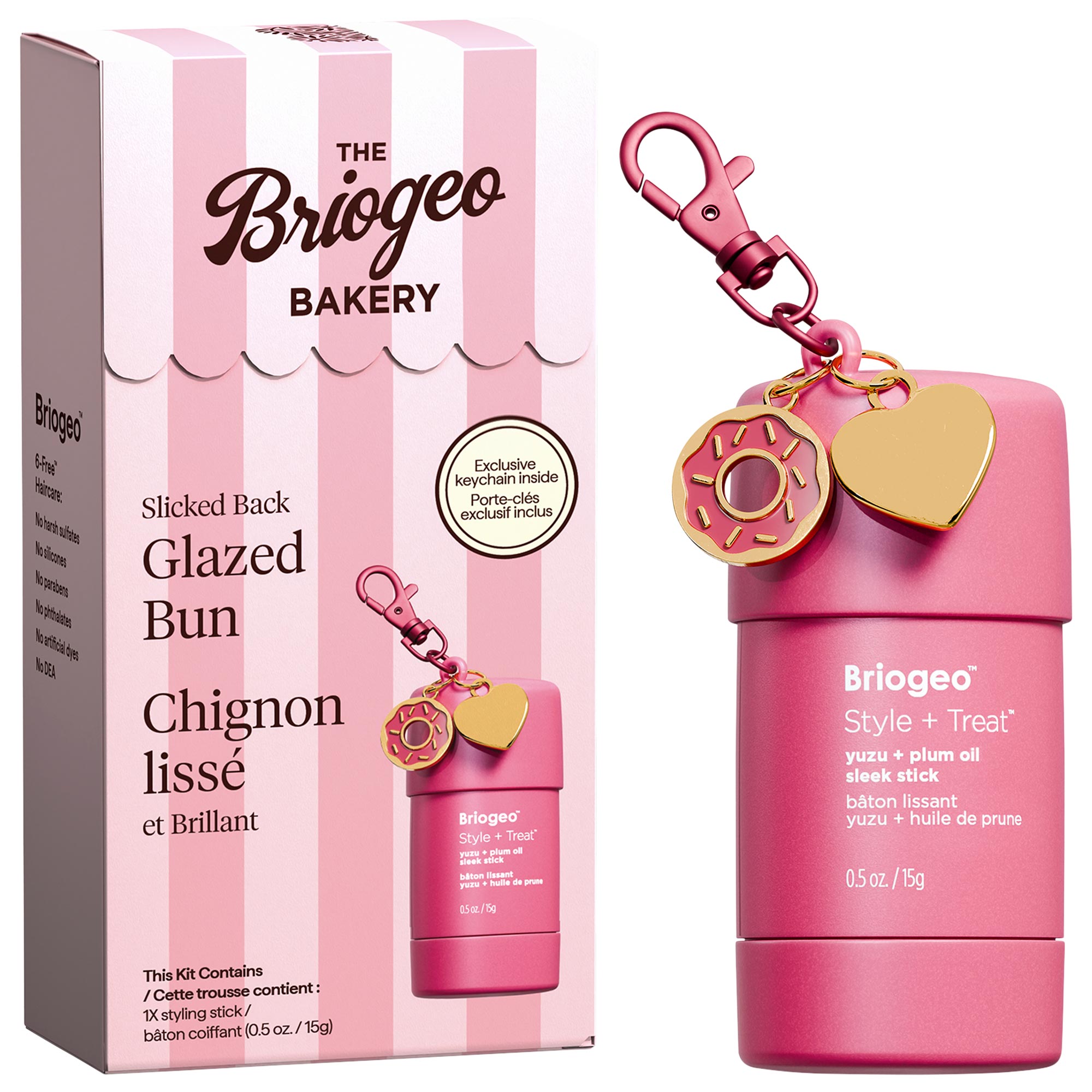 Glazed Bun Sleek Stick Hair Styling Keychain Gift Set - Briogeo