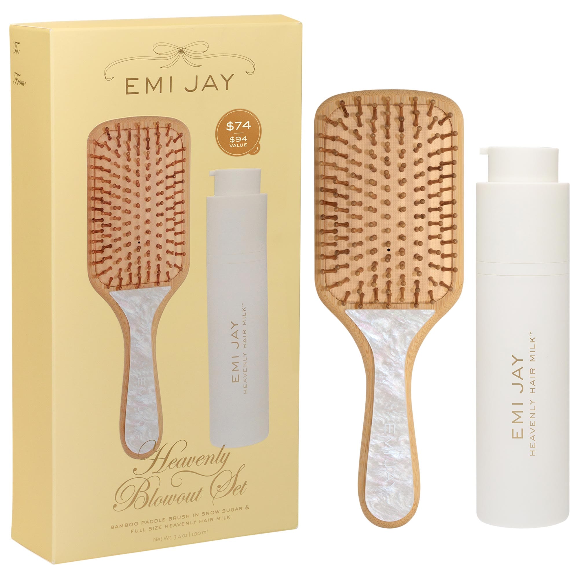Heavenly Hair Milk Leave-In Conditioner + Bamboo Paddle Brush Gift