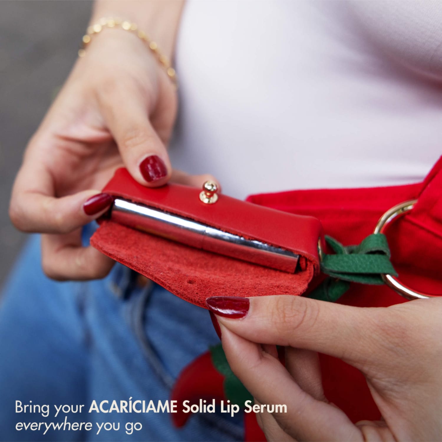 Брелок AORA México Chili Leather Bag Charm Keychain Holder for Lip Serum — фото 3