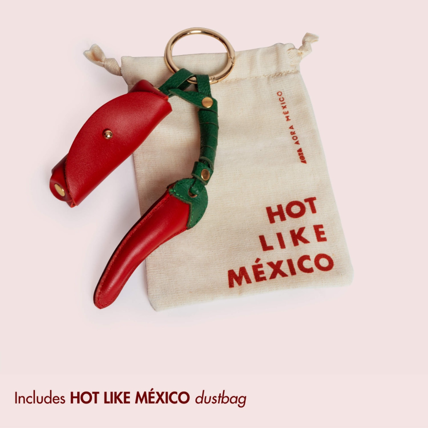 Брелок AORA México Chili Leather Bag Charm Keychain Holder for Lip Serum — фото 5