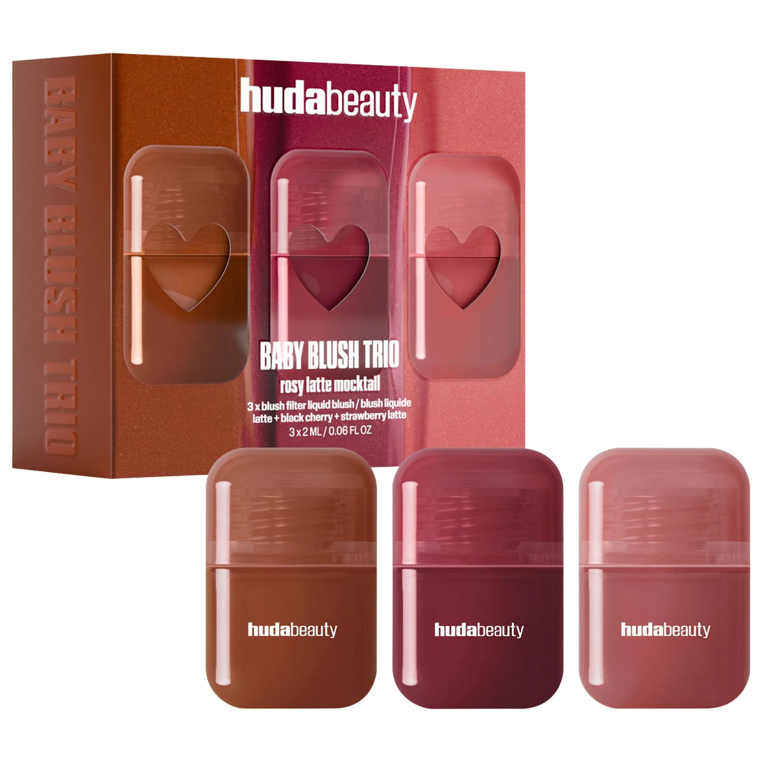 Мини-набор из трёх румян Huda Beauty Blush Mocktail — фото 1