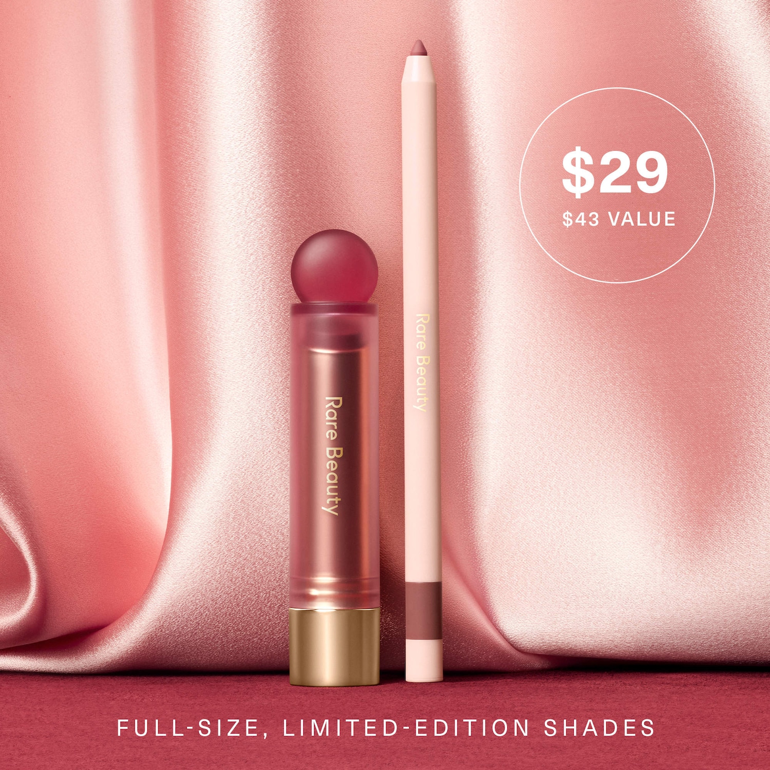 Mauve Faves Lip Duo Makeup Gift Set - Rare Beauty by Selena Gomez