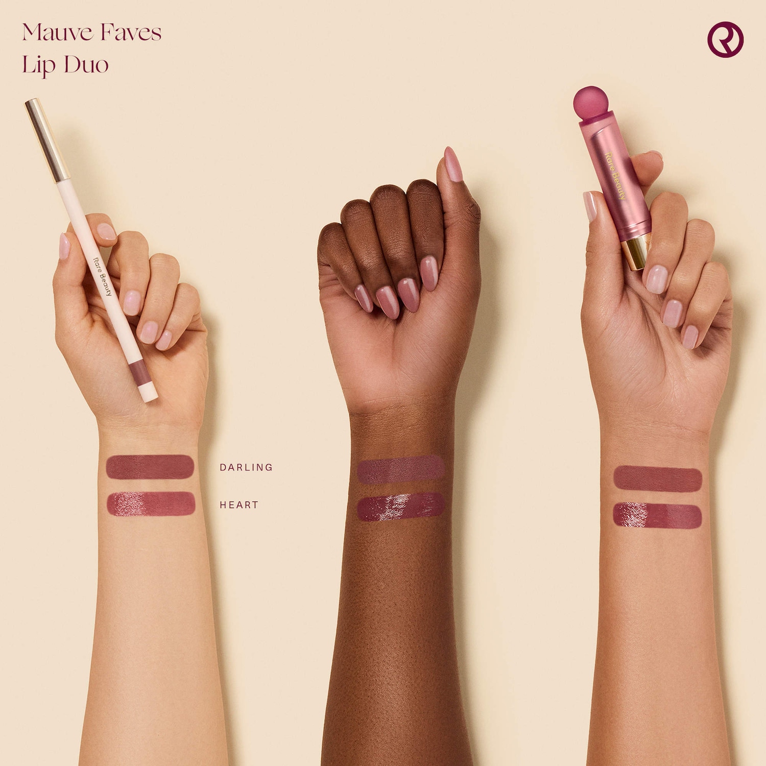 Mauve Faves Lip Duo Makeup Gift Set - Rare Beauty by Selena Gomez