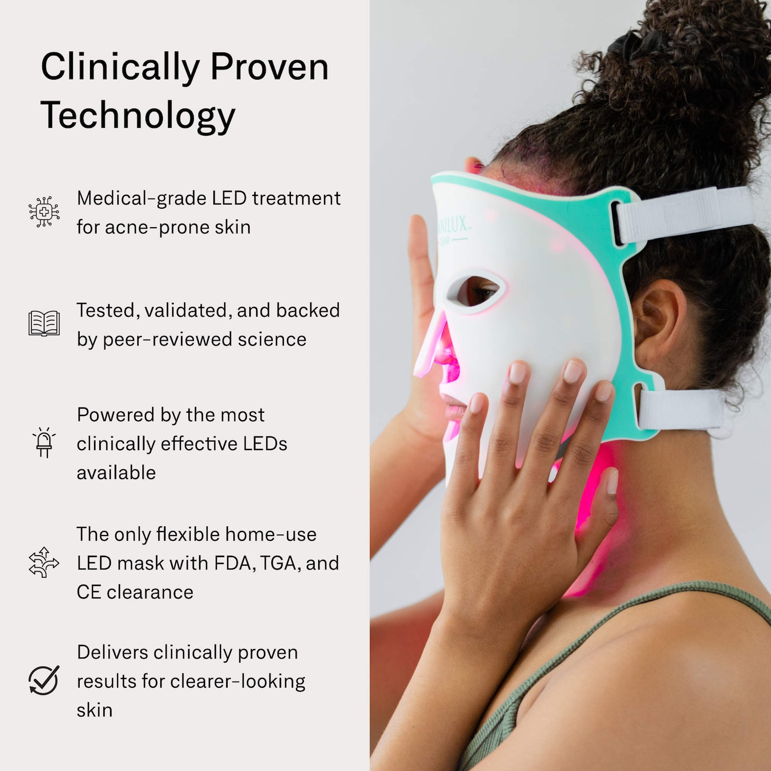 LED-маска для лица Omnilux Clear Skin с синим и красным светом — фото 7