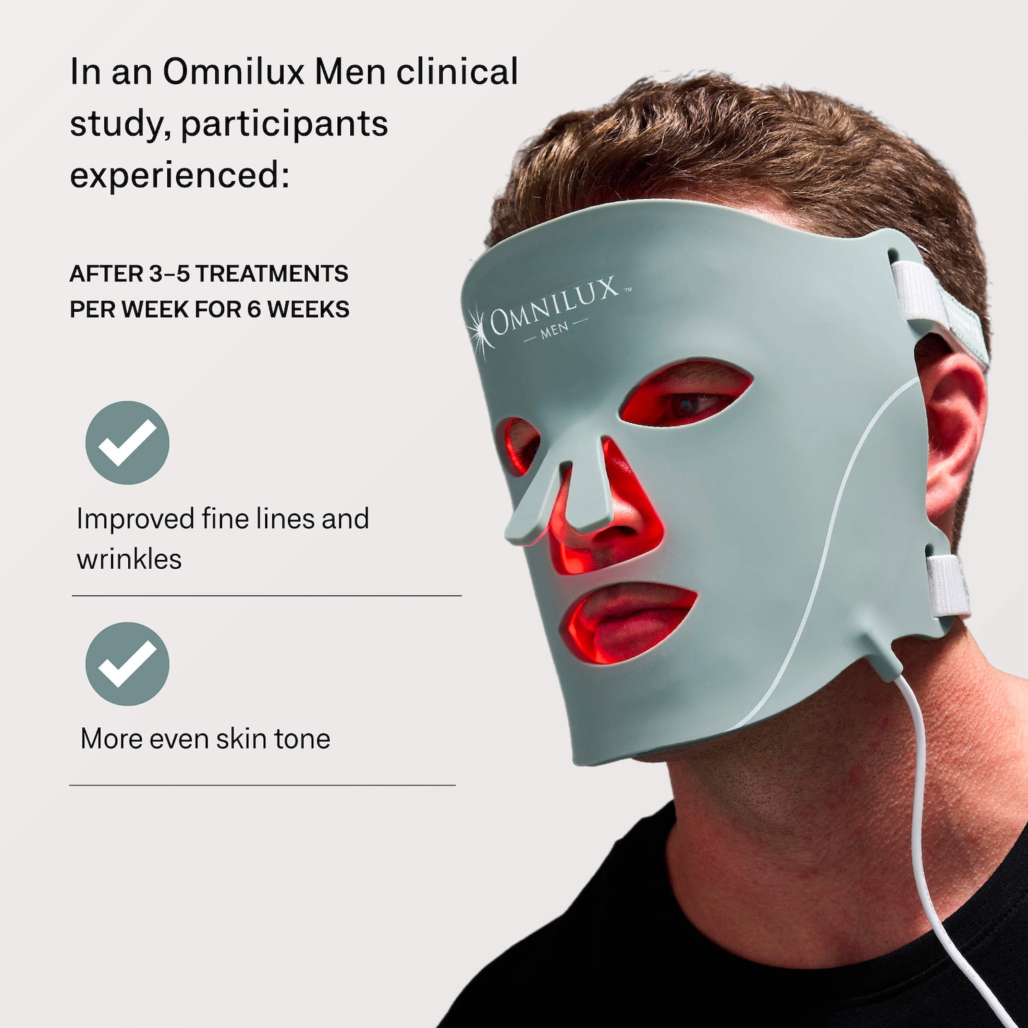 LED-маска для лица Omnilux Men с красным и ближним инфракрасным светом против старения — фото 2