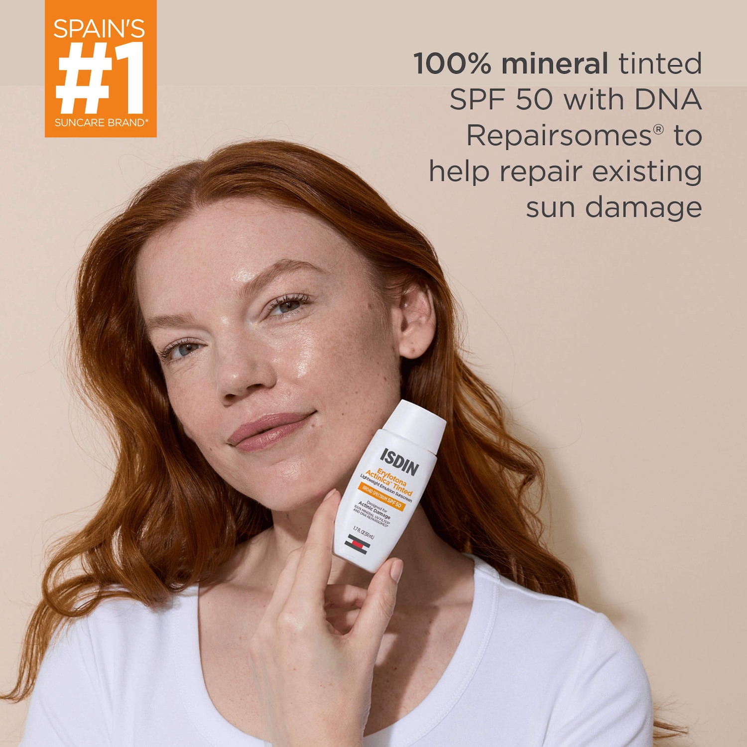 Тонирующий минеральный солнцезащитный крем Isdin Eryfotona Actinica SPF 50 — фото 2