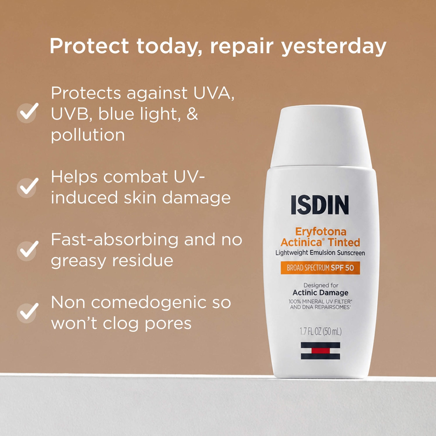Тонирующий минеральный солнцезащитный крем Isdin Eryfotona Actinica SPF 50 — фото 3