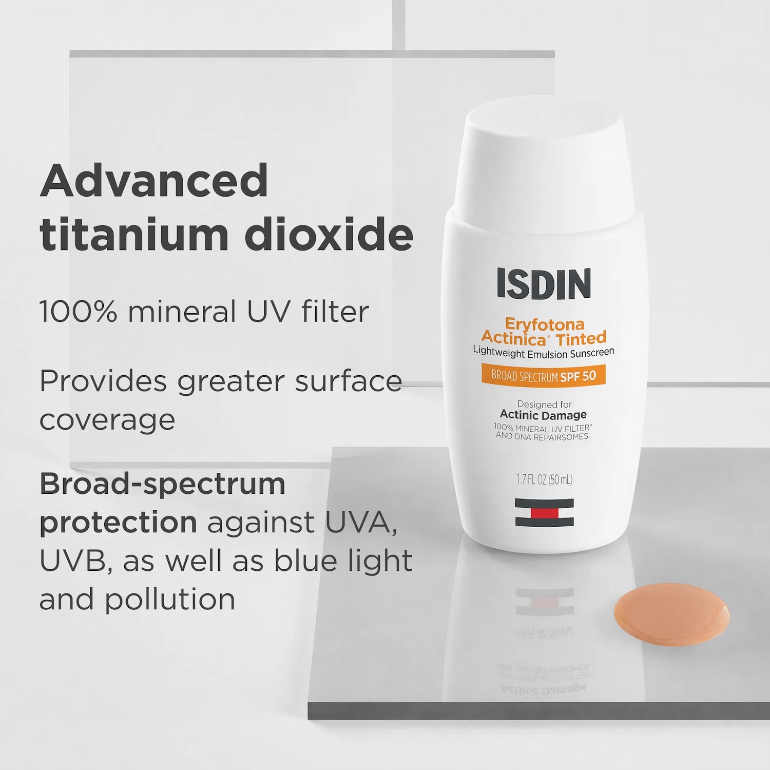 Тонирующий минеральный солнцезащитный крем Isdin Eryfotona Actinica SPF 50 — фото 5