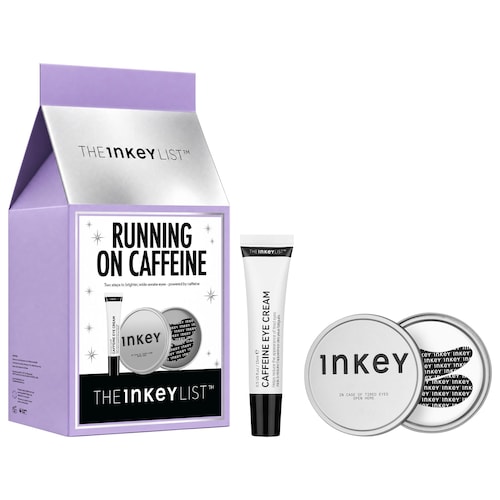 Подарочный набор The Inkey List Running on Caffeine: крем и многоразовые патчи для глаз