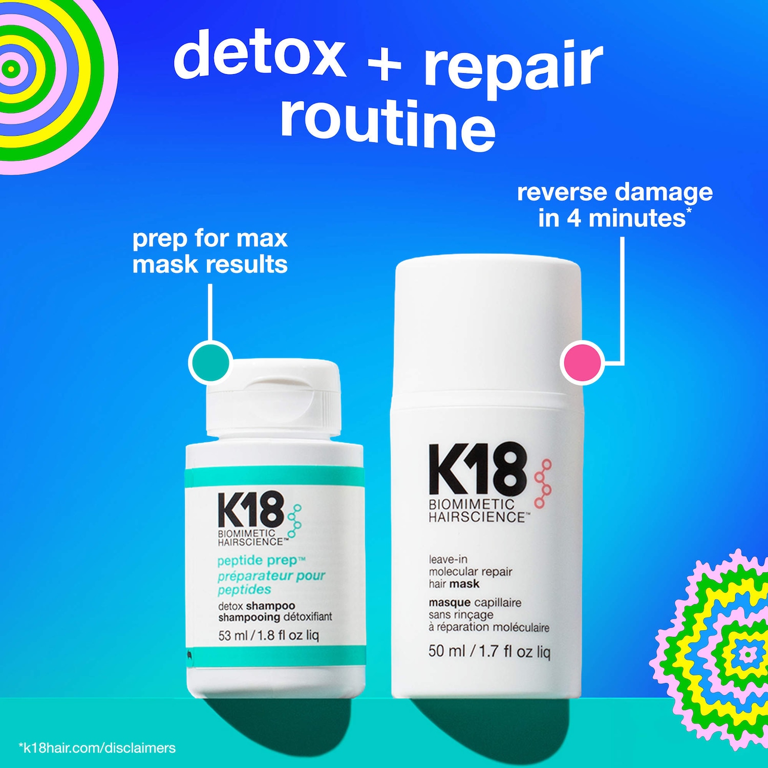 Detox + Repair Leave-In Molecular Repair Mask & Mini Detox Shampoo