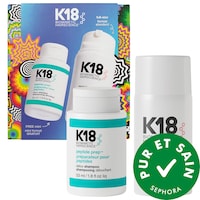 K18 Biomimetic Hairscience - Ensemble-cadeau masque sans rinçage réparation moléculaire Detox + Repair et mini shampooing Detox
