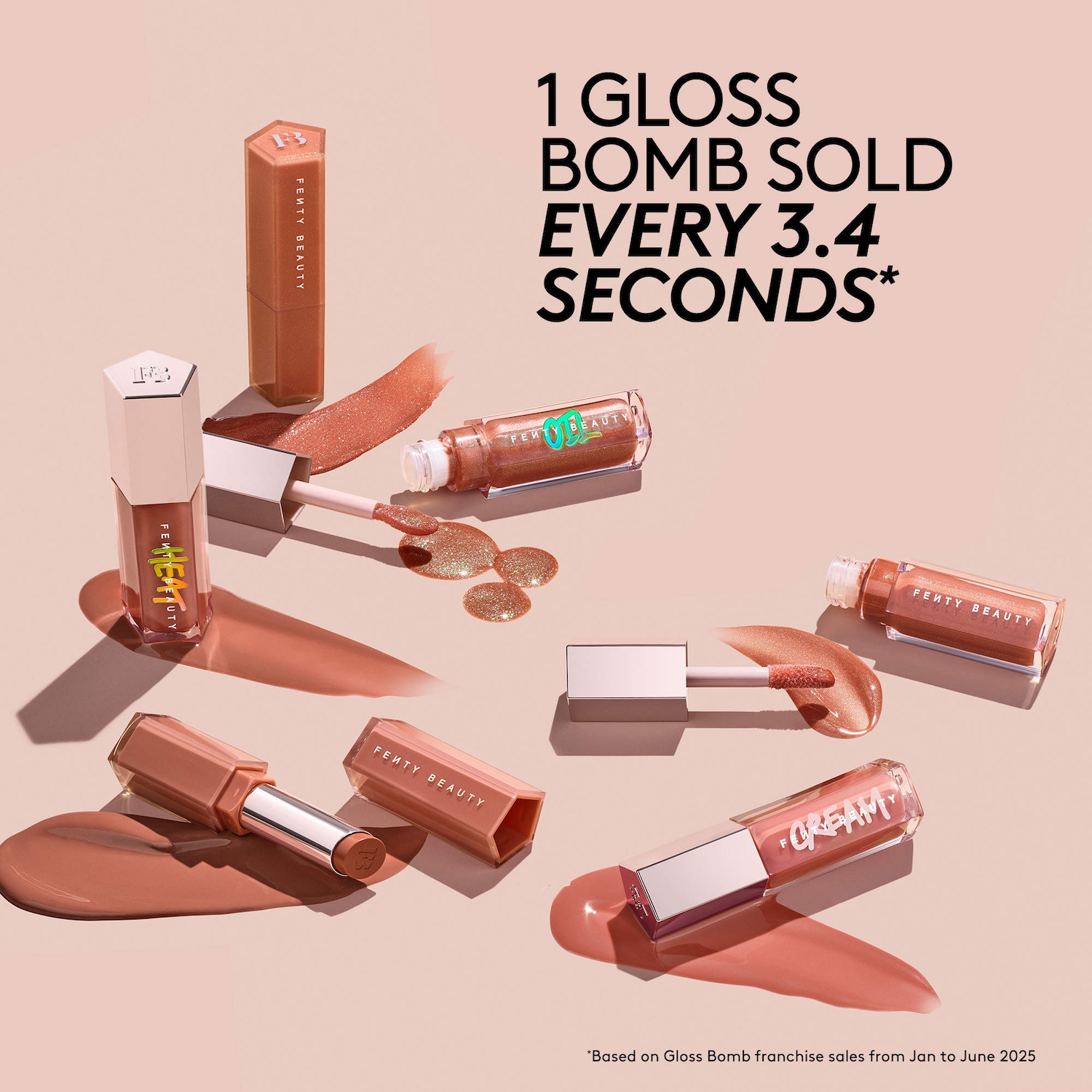 Fenty Beauty by Rihanna Призматический люминайзер для губ Fenty Beauty Gloss Bomb в форме ёлочной игрушки — фото 7
