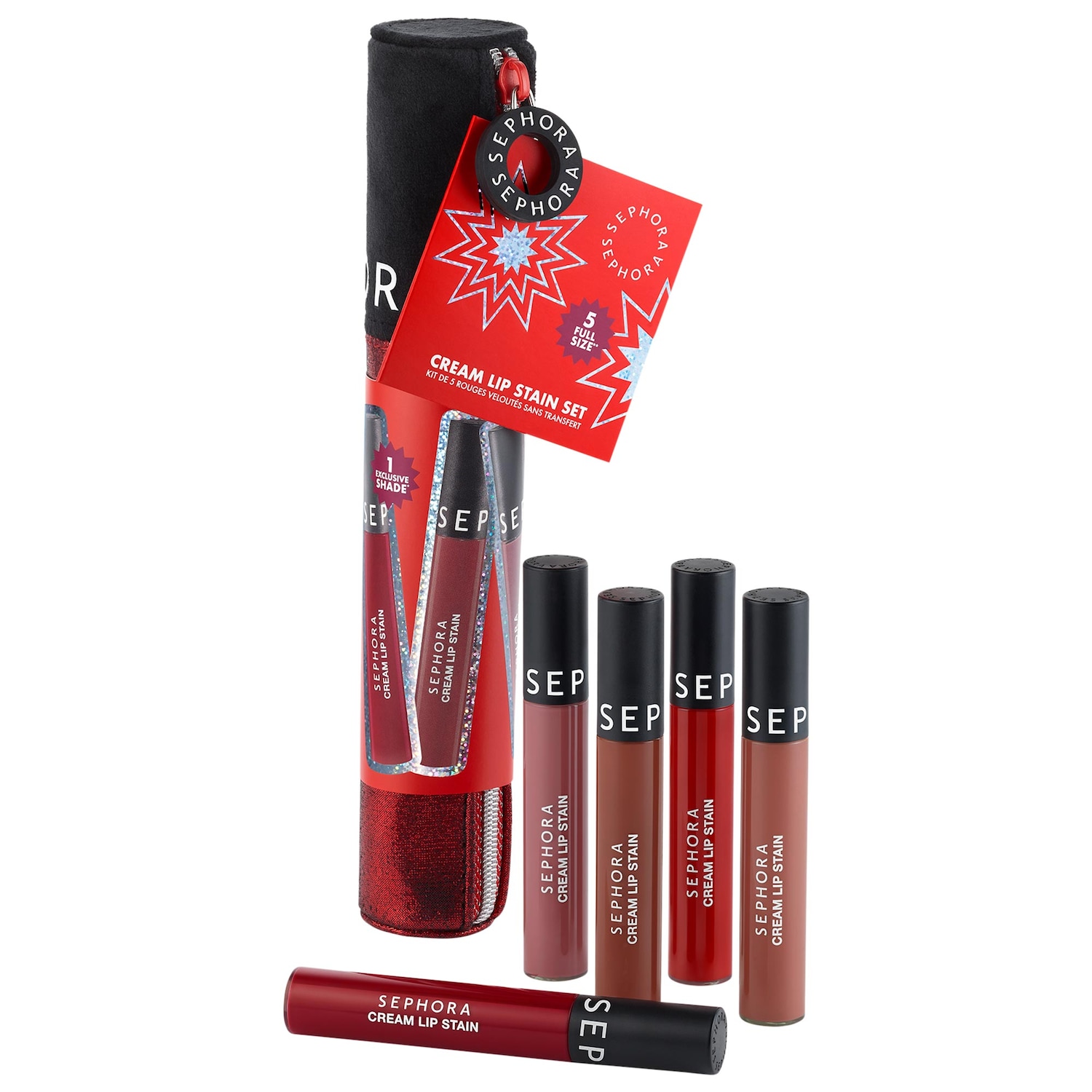 Набор из 5 жидких кремовых помад-стейнов Sephora Collection, 10 часов
