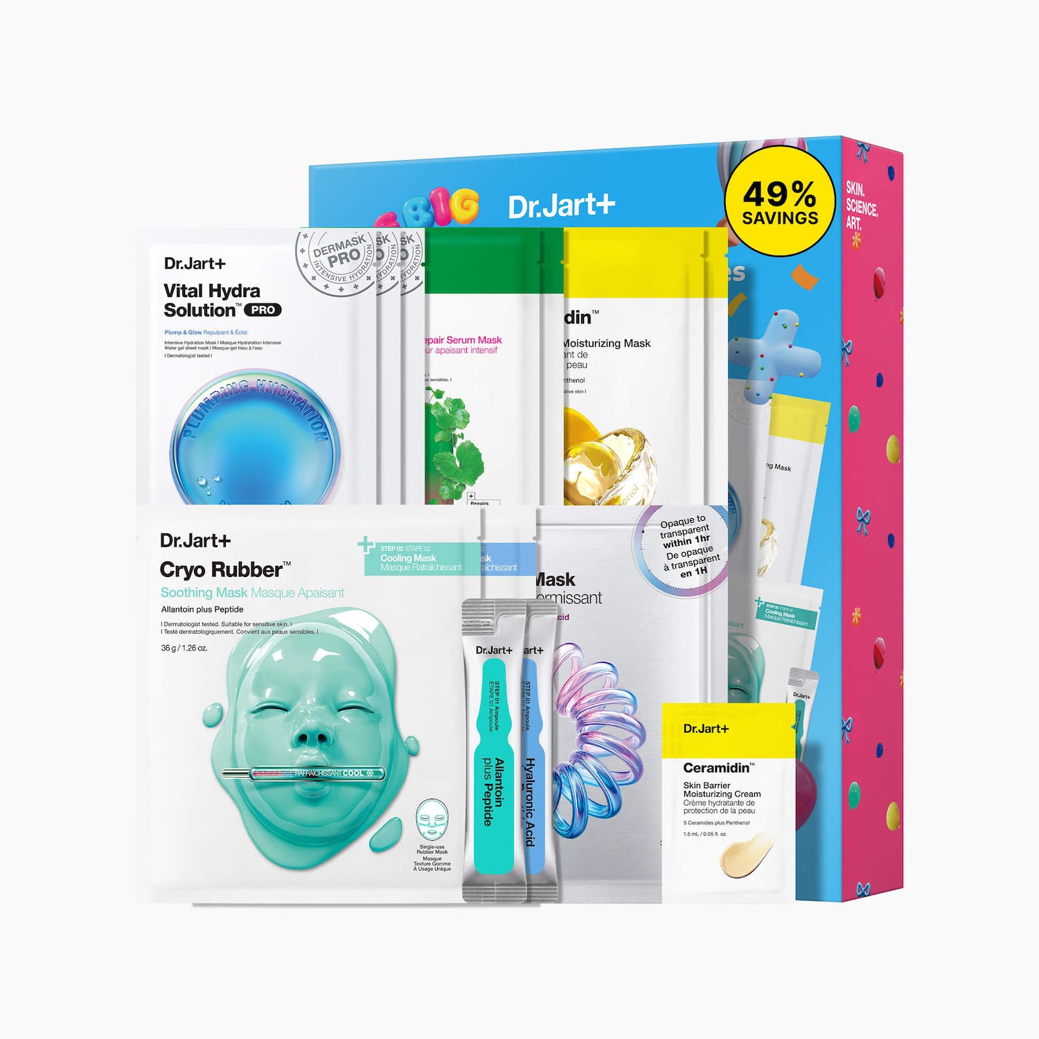 リフトジェルマスクセット (lift gel mask 1 & 2) Assorted 10 Mask Mega Haul Holiday Gift Set - Dr. Jart+ | Sephora
