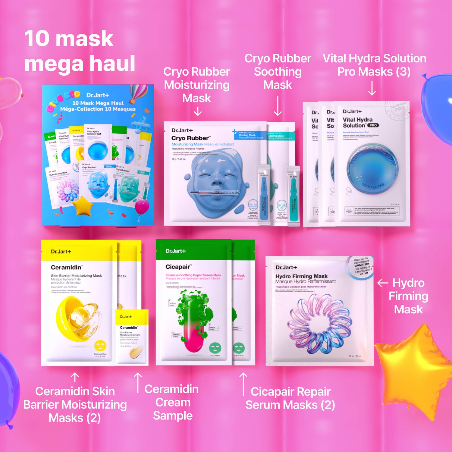 Assorted 10 Mask Mega Haul Holiday Gift Set - Dr. Jart+ | Sephora