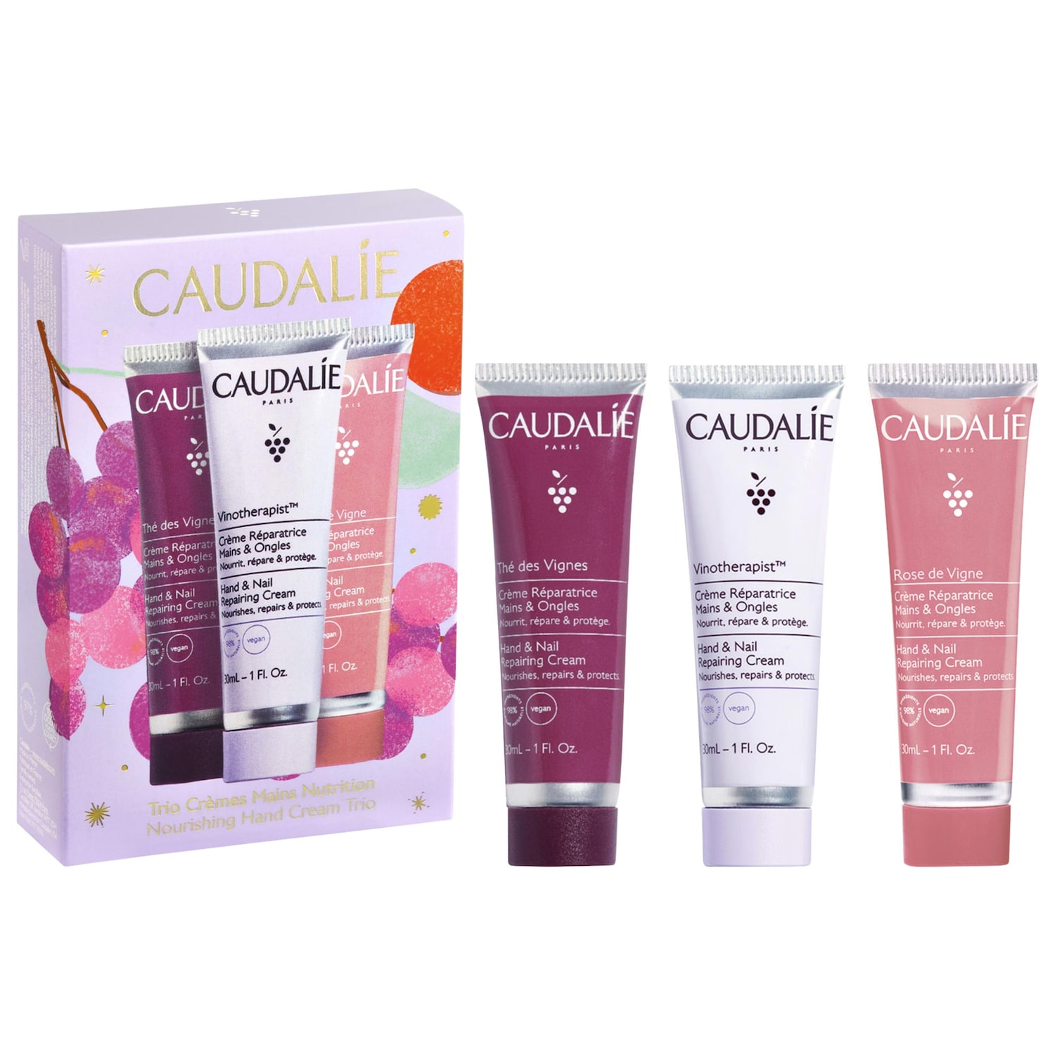 Набор Caudalie: три питательных крема для рук и восстановления ногтей — фото 1