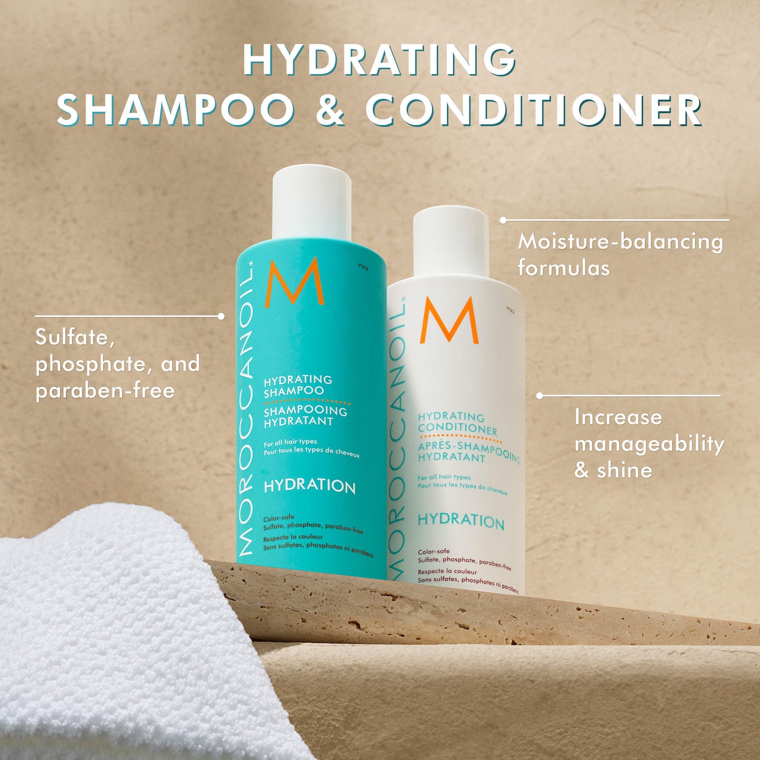 Hydrating Shampoo & Conditioner Set with Argan Oil Hair Mist and