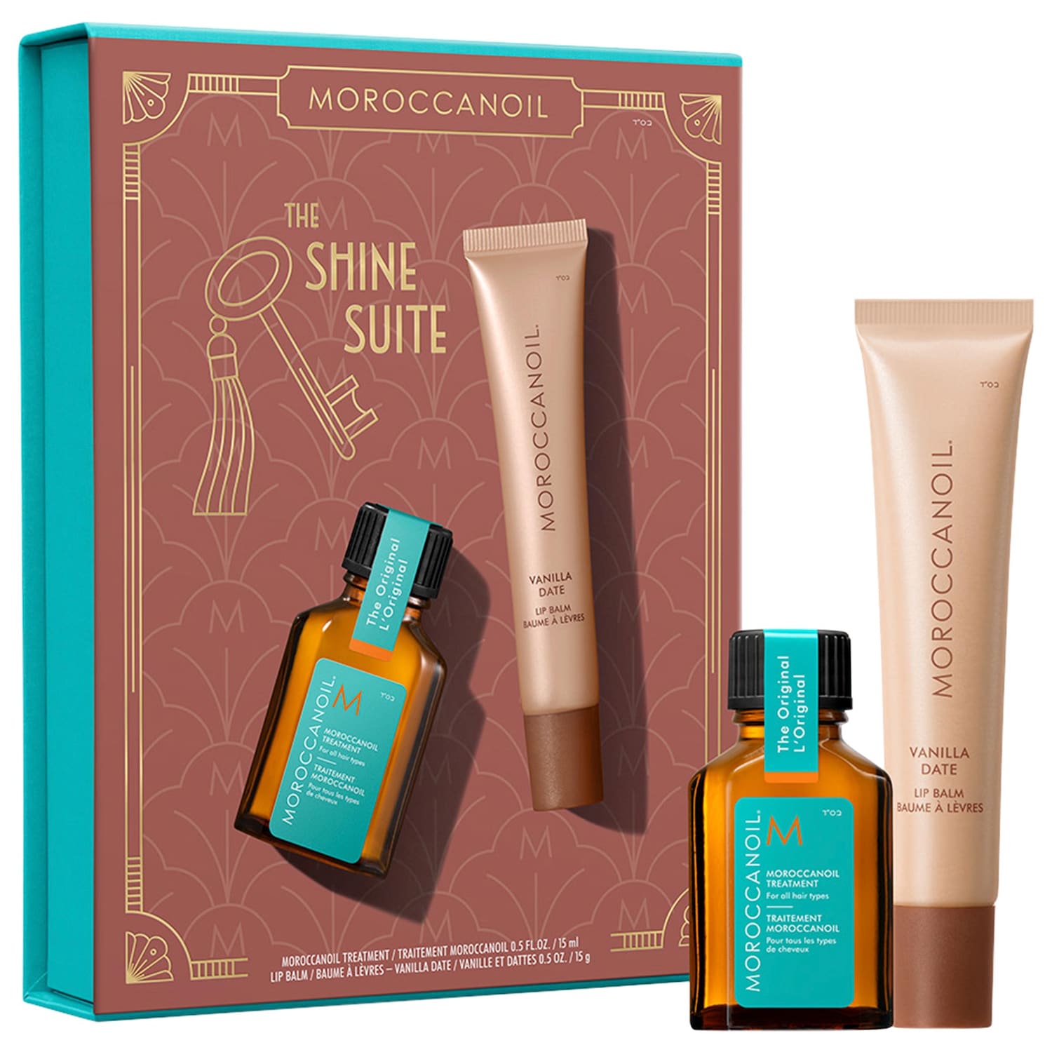 Мини-набор Moroccanoil: масло для волос с арганой и бальзам для губ — фото 1