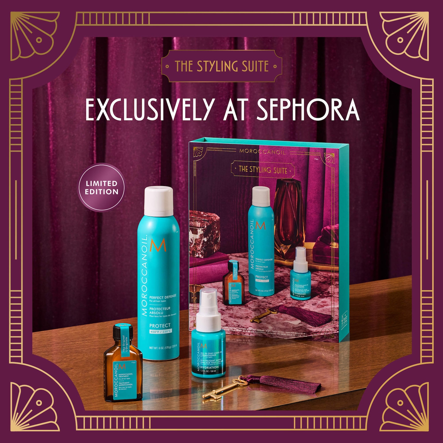 Perfect Defense Heat Protectant + Mini Moroccanoil Treatment Hair
