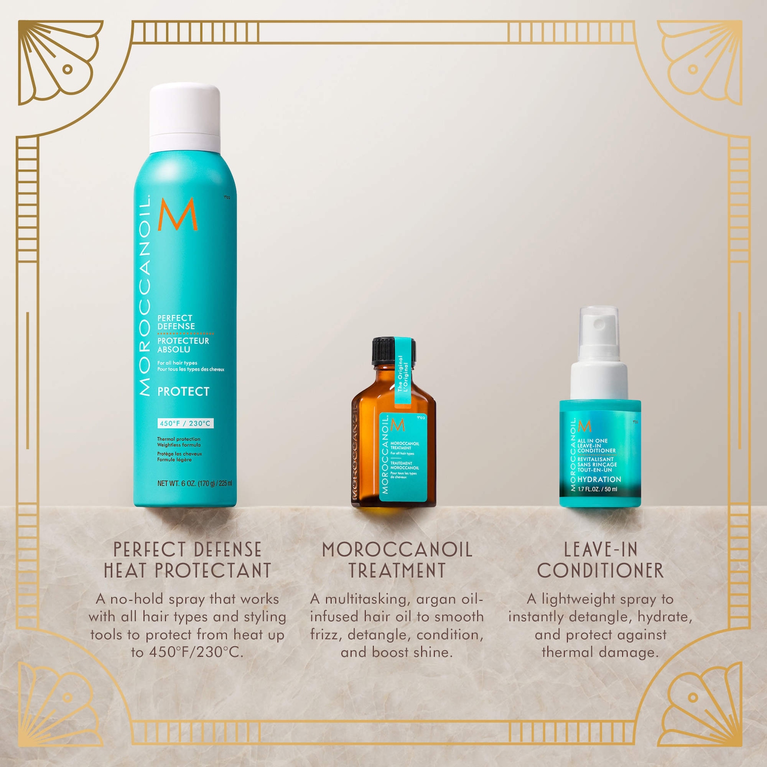 Perfect Defense Heat Protectant + Mini Moroccanoil Treatment Hair