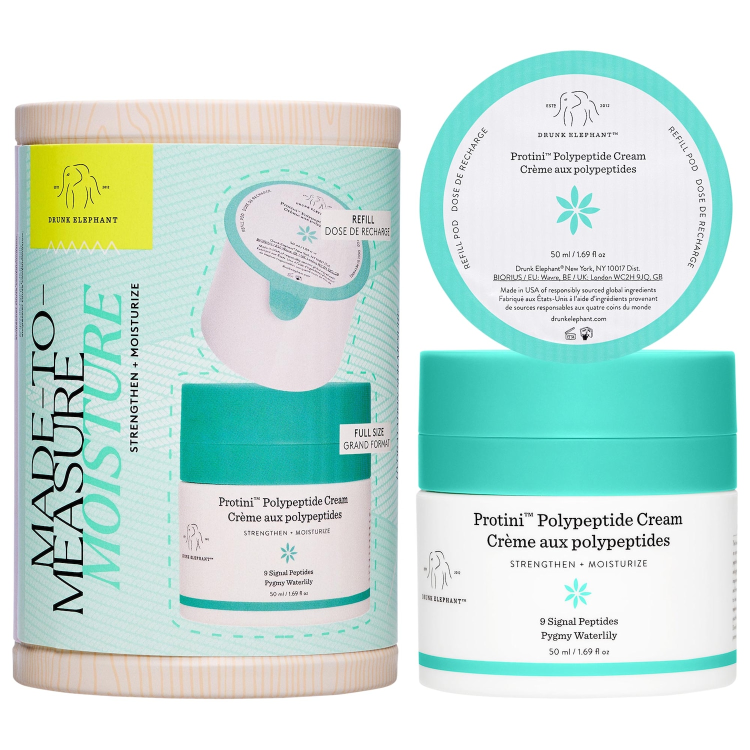 Подарочный набор со сменным пептидным кремом Drunk Elephant Protini Polypeptide — фото 1