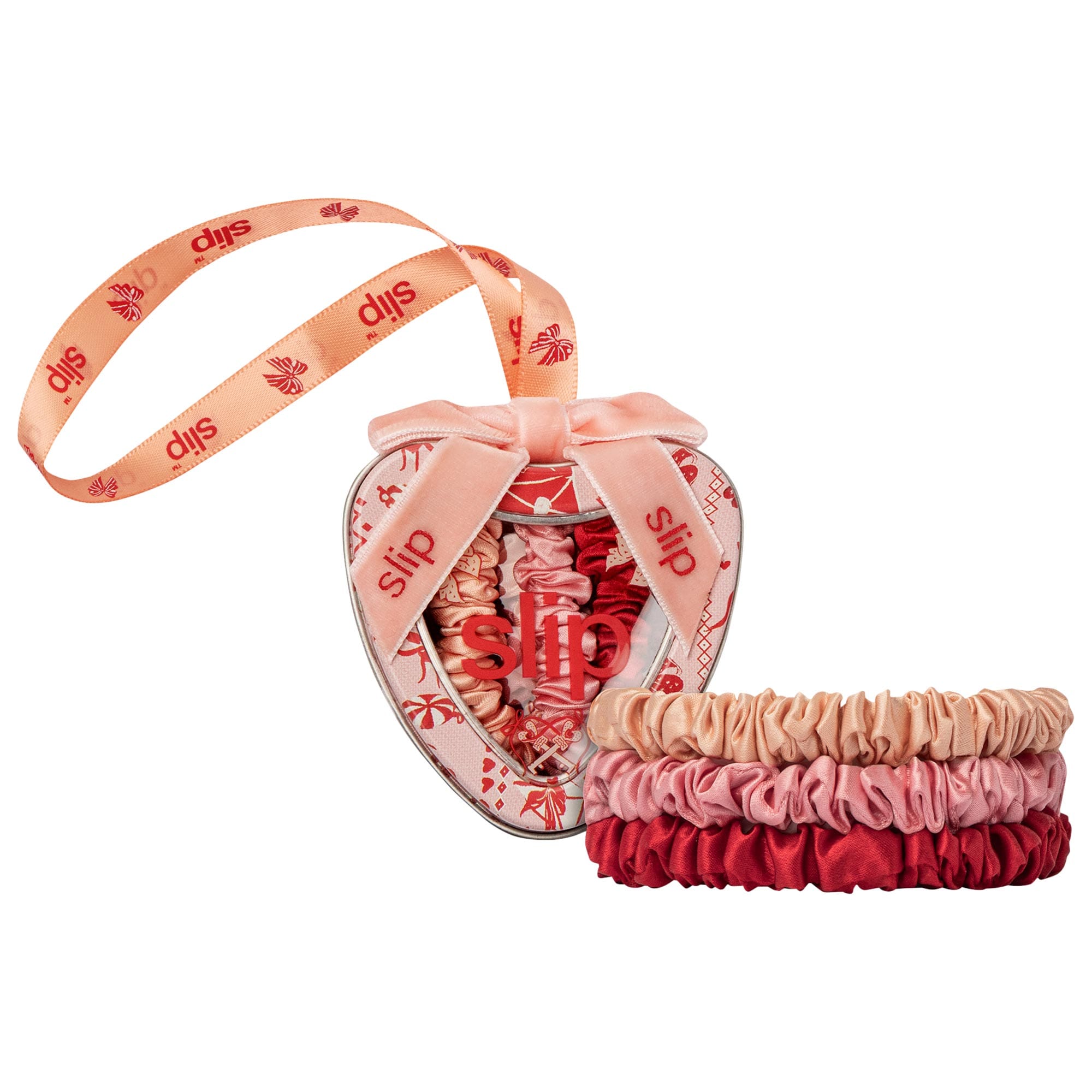 Slip Pure Silk Skinny Scrunchie Trio Ornament in Ivy - Slip | Sephora