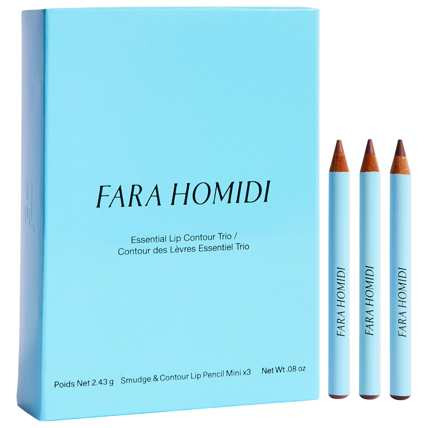 Подарочный мини-набор из 3 карандашей для губ Fara Homidi Essential Lip Liner Contour