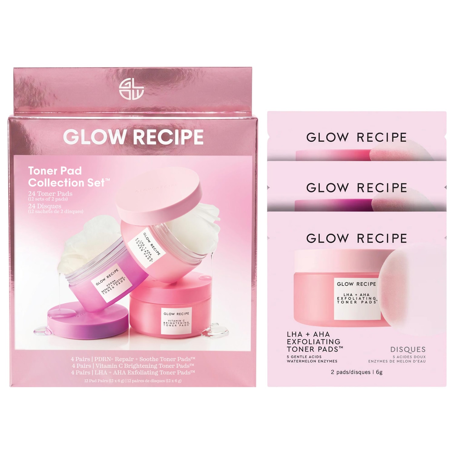 Подарочный набор тонер-пэдов Glow Recipe для пор, тёмных пятен и барьера кожи — фото 1