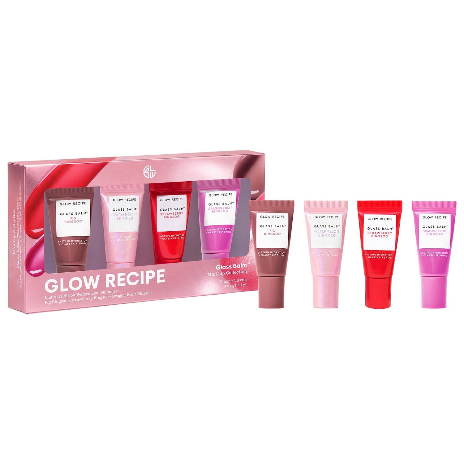 Подарочный набор мини-бальзамов для губ Glow Recipe Glass Balm, увлажнение и блеск — фото 1