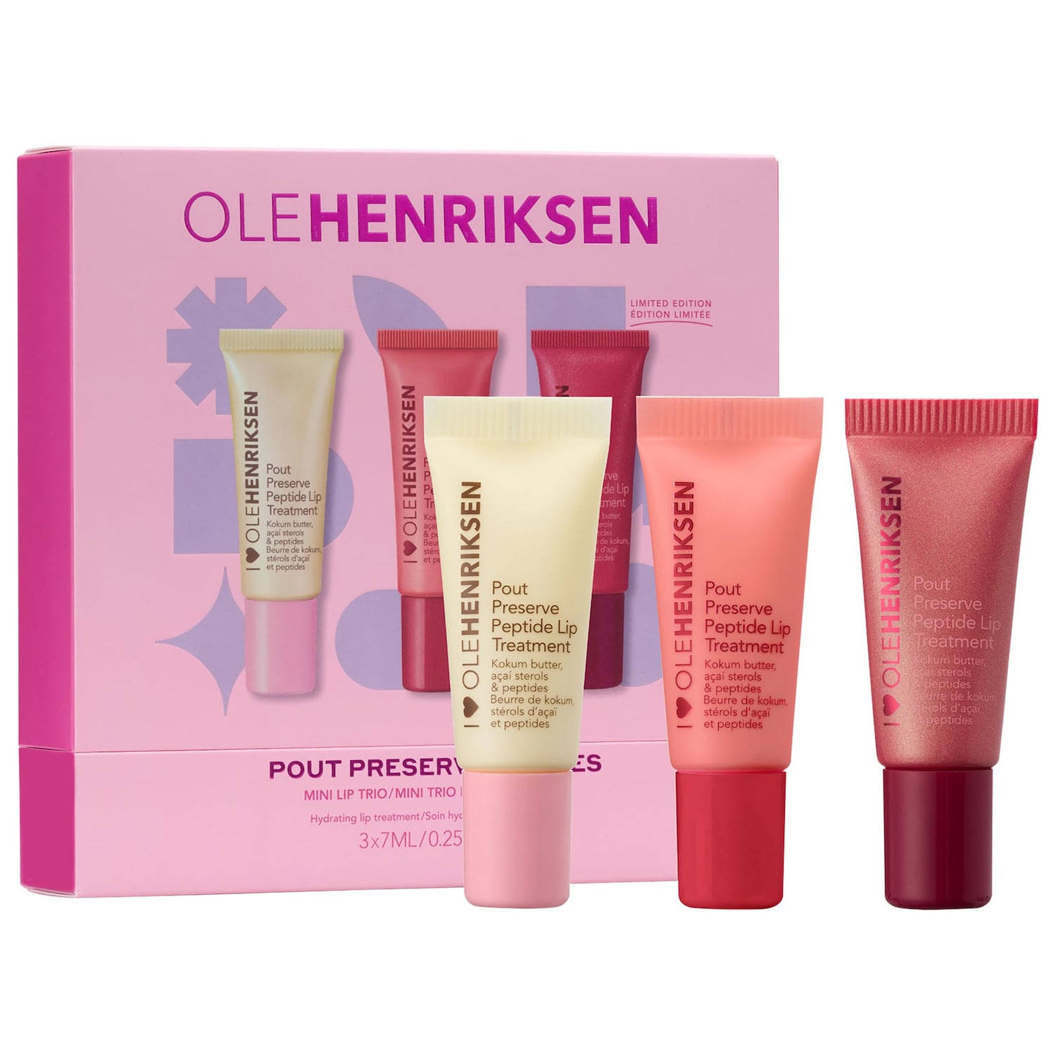 OLEHENRIKSEN Мини-трио увлажняющих пептидных средств для губ Ole Henriksen Pout Preserve — фото 1