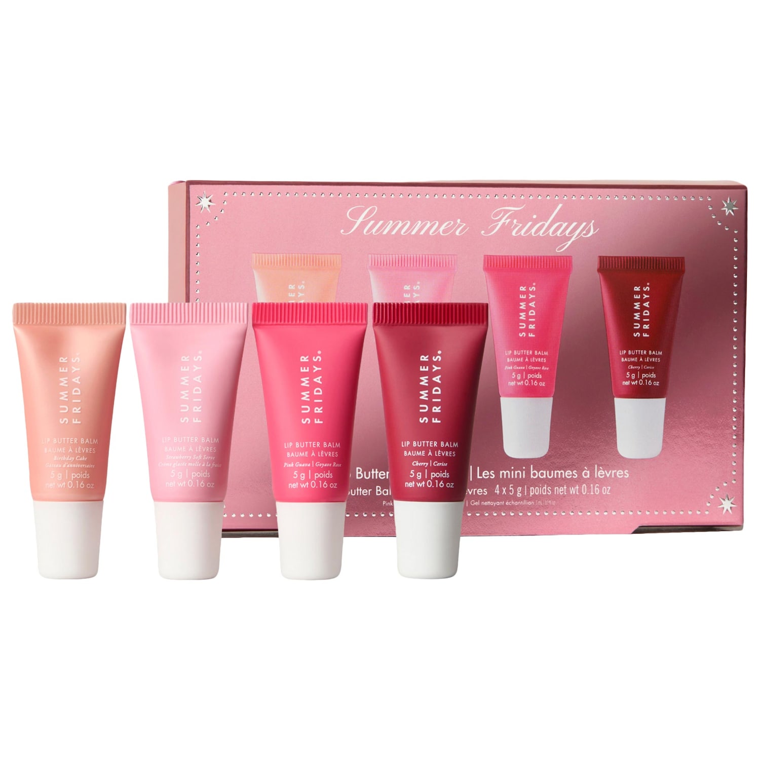 Розовый набор мини-бальзамов для губ Summer Fridays The Lip Butter Balm Minis — фото 1