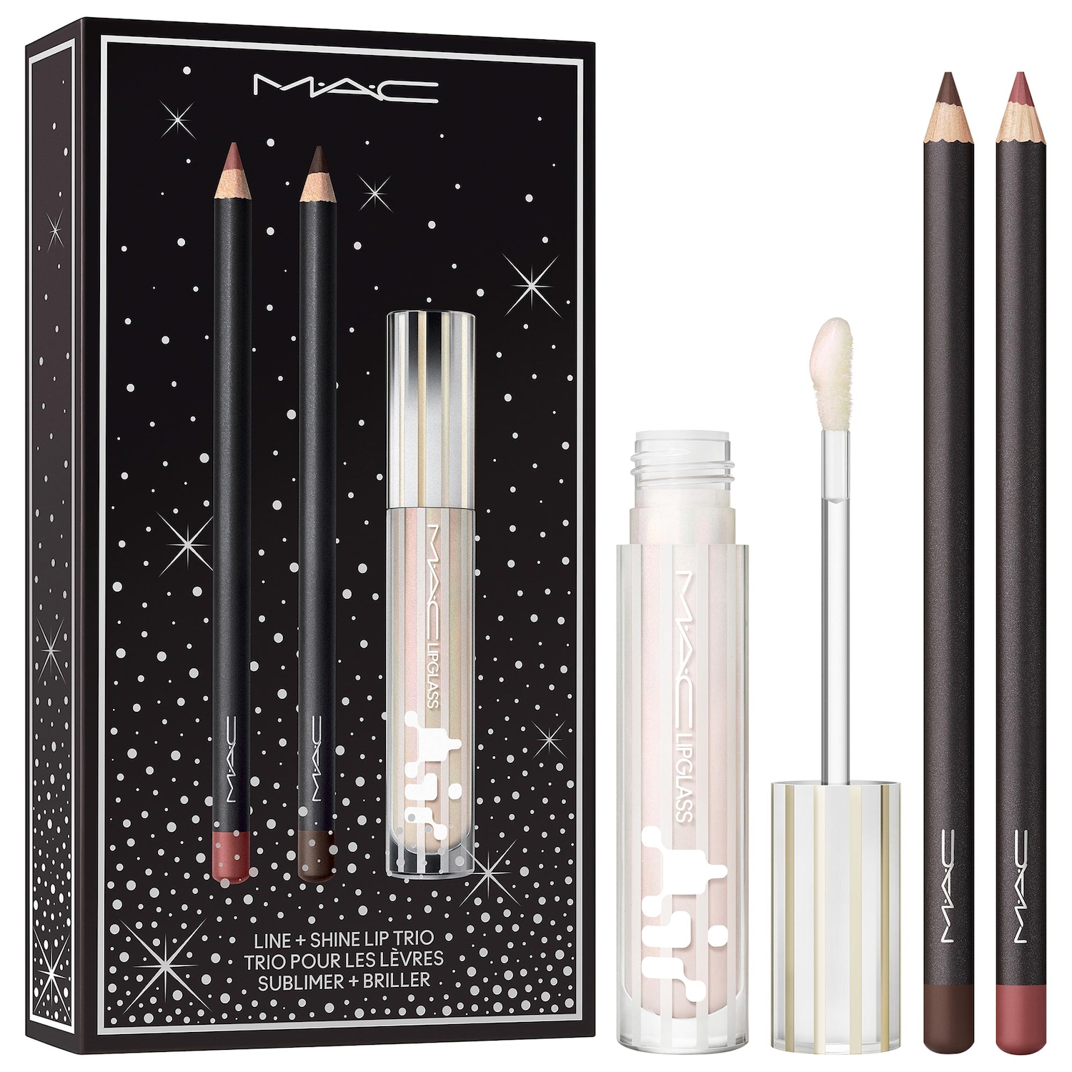 Подарочный набор из трёх увлажняющих блесков для губ MAC Cosmetics Line + Shine — фото 1