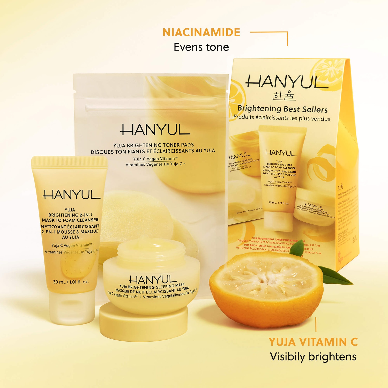 Korean Yuja Brightening Best Sellers Set with Vitamin C +