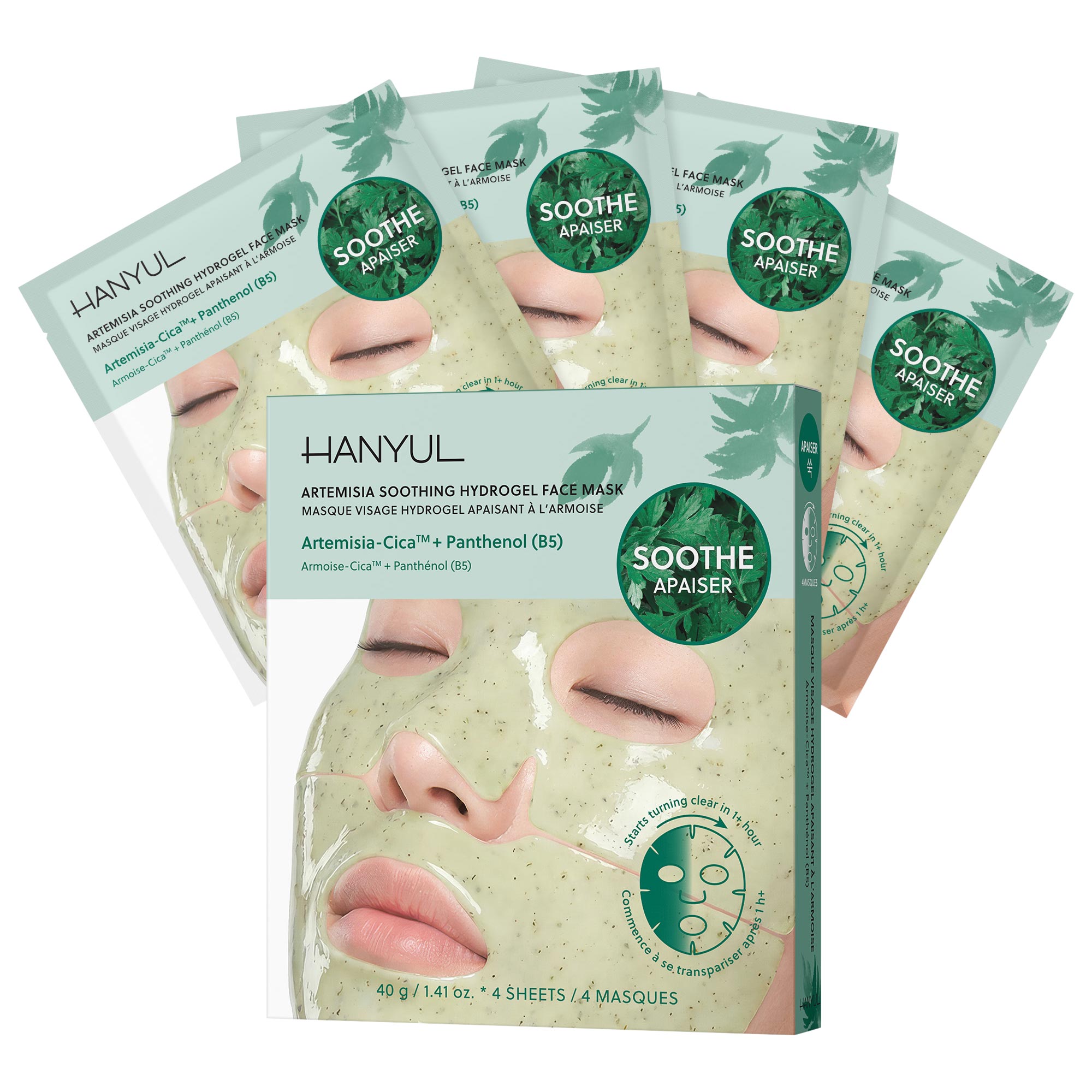 Korean Artemisia Soothing Hydrogel Sheet Mask Set with Centella