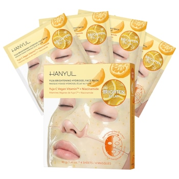 newly improved glutathione face cream Korean Yuja Brightening Hydrogel Sheet Mask Set with Vitamin C + Niacinamide + Dark spot care mask Strength:0.5% 10 Reasons to Look