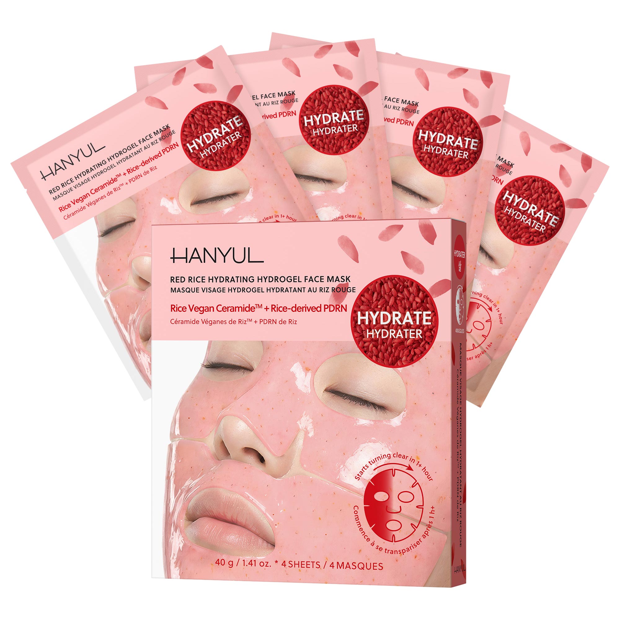 Korean Red Rice Hydrating Hydrogel Sheet Mask Set + Ceramide +
