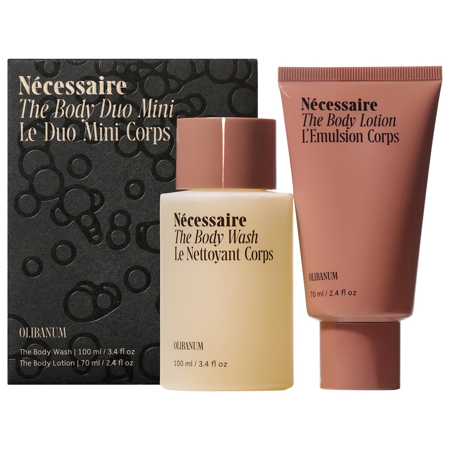 Дорожный набор гель для душа и лосьон для тела Nécessaire The Body Duo Mini Olibanum — фото 1