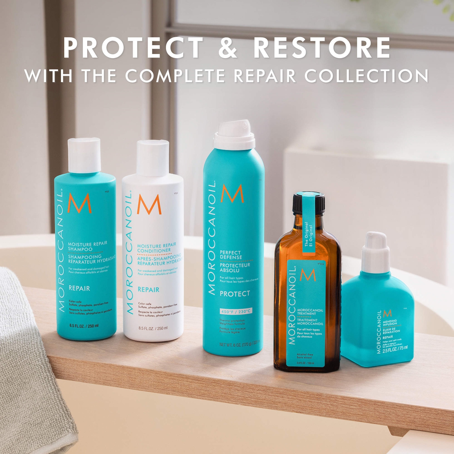 Moisture Repair Shampoo and Conditioner Set with Mini Perfect