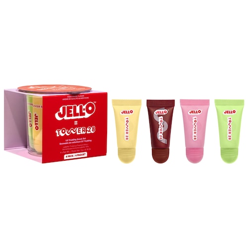 Подарочный набор мини-бальзамов для губ Tower 28 Beauty Jell-O X Tower 28 Lil' Pudding
