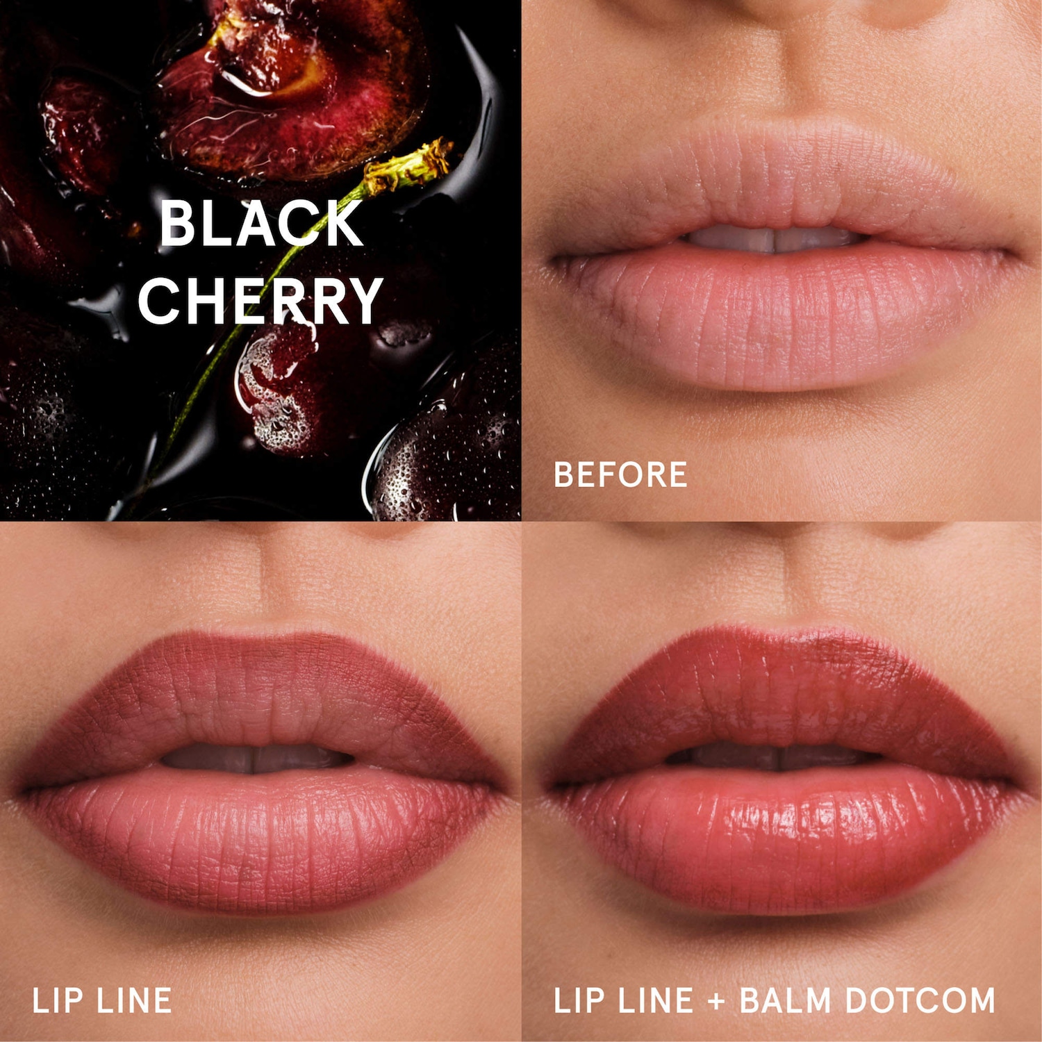 Glossier Black Cherry Balm Dotcom & Mini Lip Line Lip Liner Pencil Makeup Gift Set — фото 4