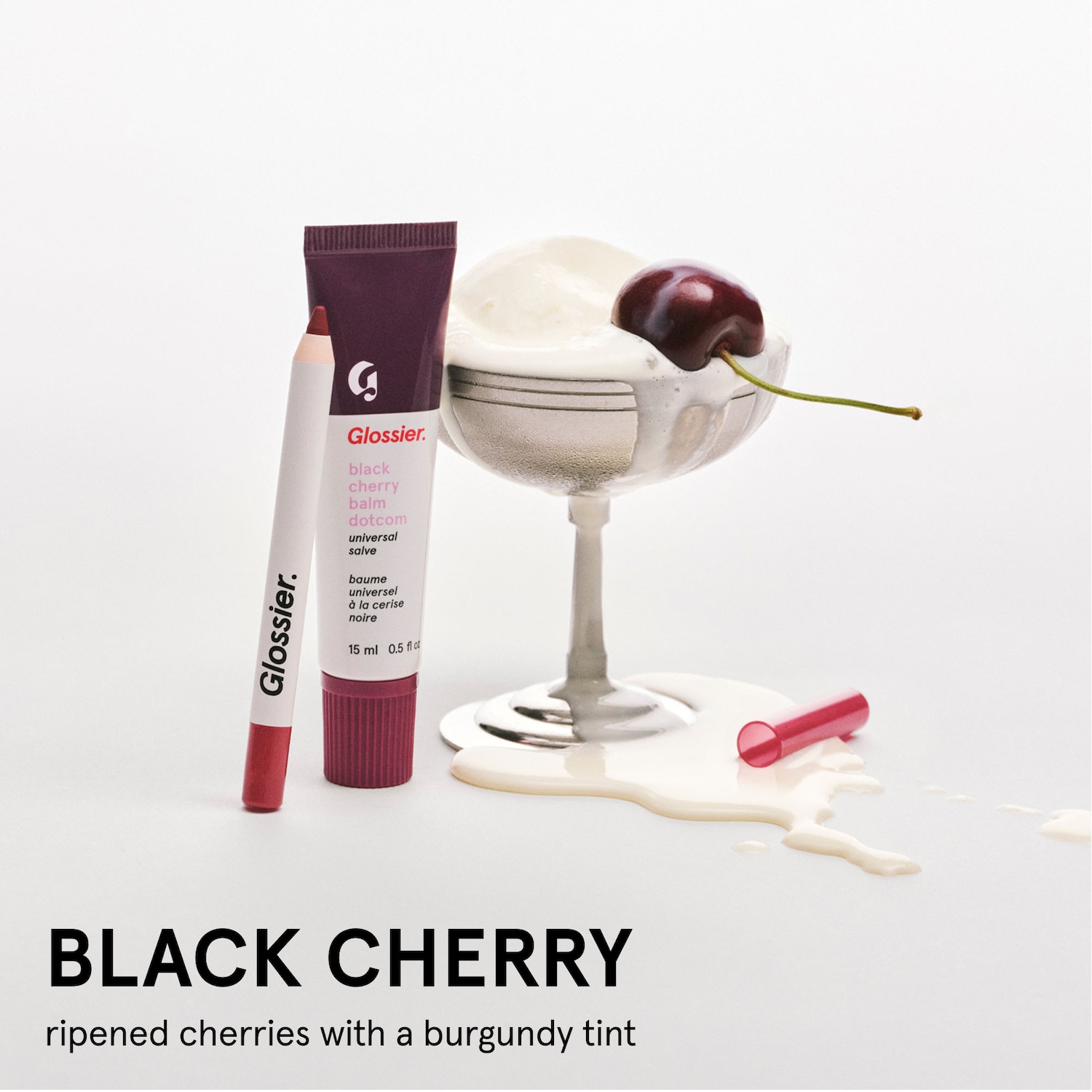 Glossier Black Cherry Balm Dotcom & Mini Lip Line Lip Liner Pencil Makeup Gift Set — фото 7