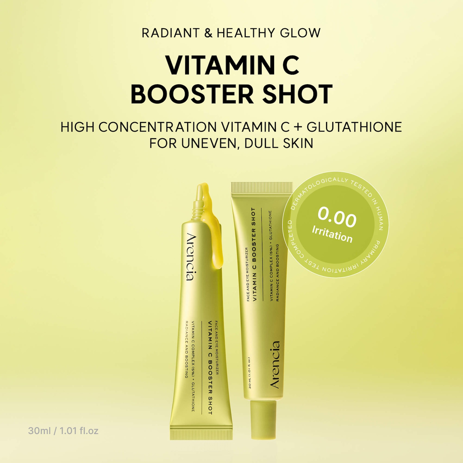 Vitamin C Booster Shot Cream with Glutathione for Brightening Hyperpigmentation and Dullness