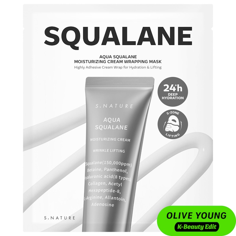 Aqua Squalane Cream Wrapping Sheet Mask for Hydration, Firming & Lifting, 4 Sheets