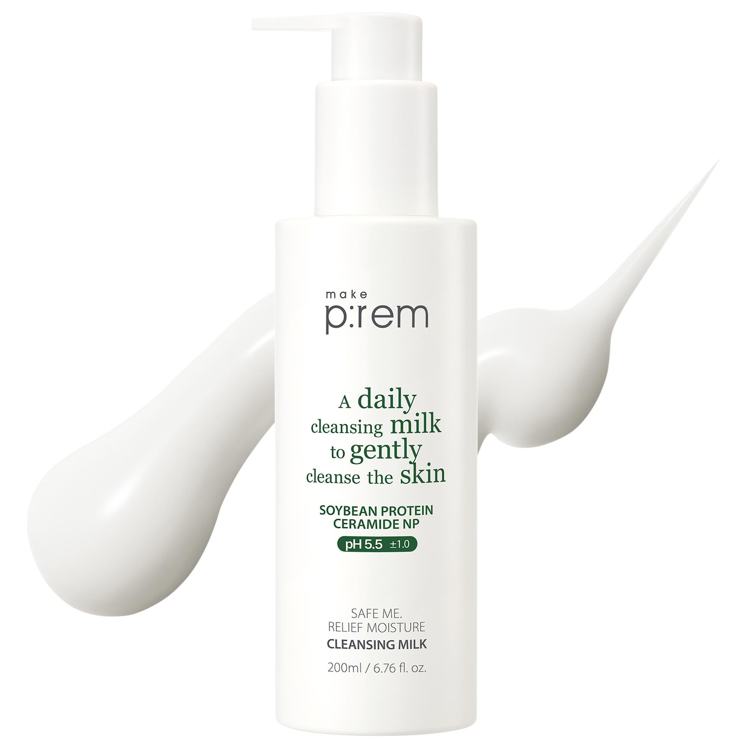 Мягкое очищающее молочко для чувствительной кожи make p:rem Safe me. Relief Moisture — фото 1