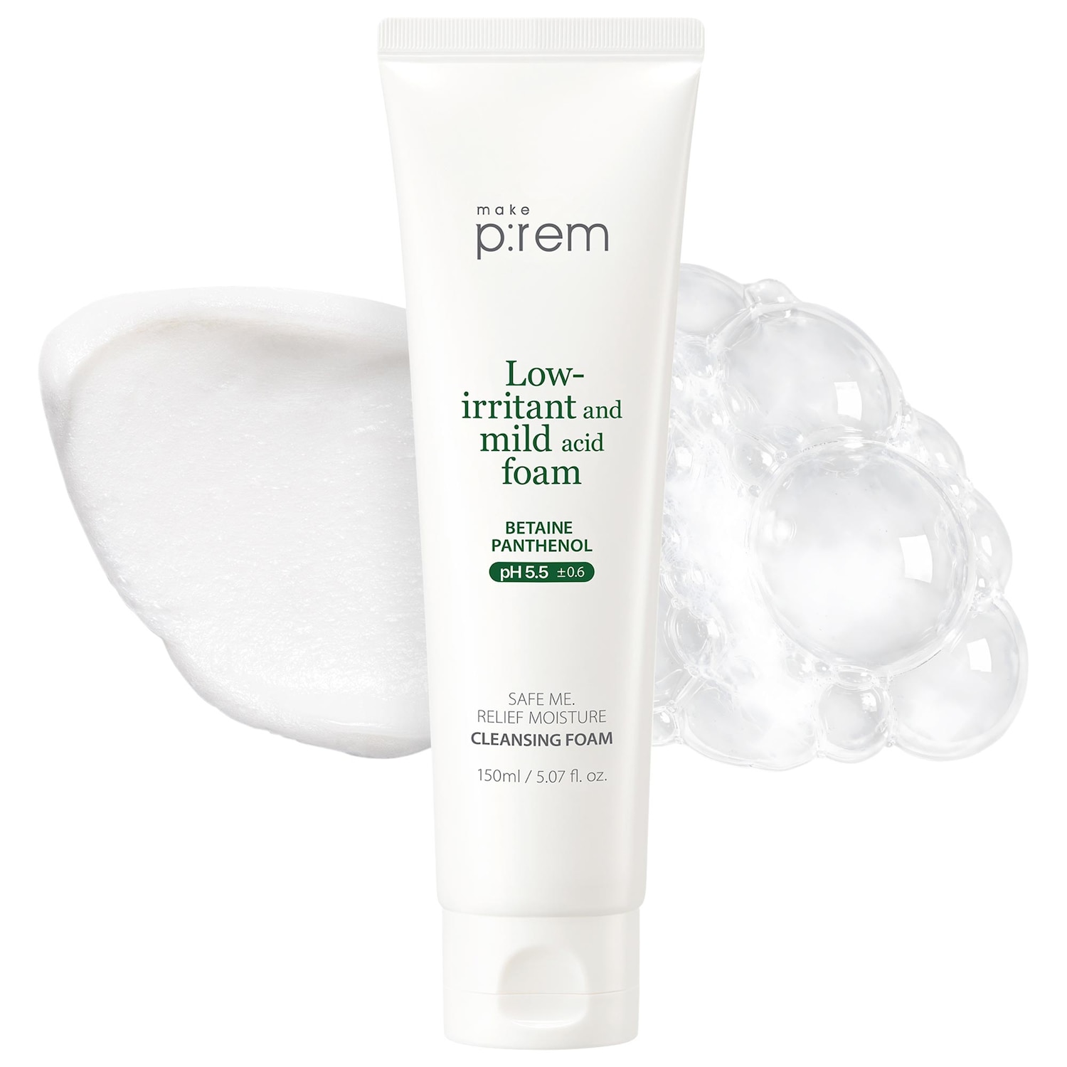 Очищающая пенка с pH-балансом для чувствительной кожи make p:rem Safe me. Relief Moisture — фото 1